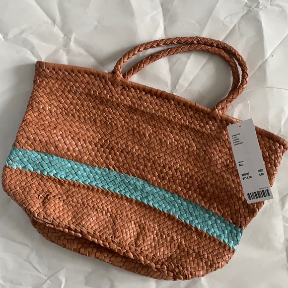 Leather Woven Tote Bag - Picture 5 of 9